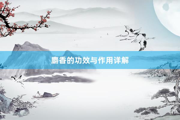 麝香的功效与作用详解